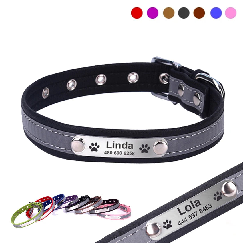 Personalized Dog Collar Custom Engraved ID Tag