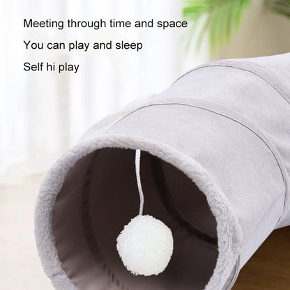 Collapsible Cat Tube with Ball