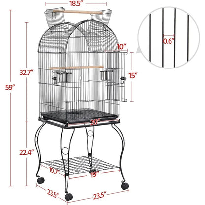 Rolling Dome Open Top Bird Cage