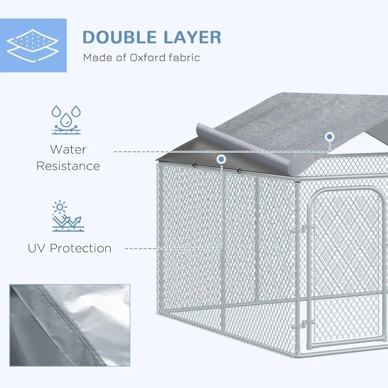 Large Dog Kennel with Waterproof Cover