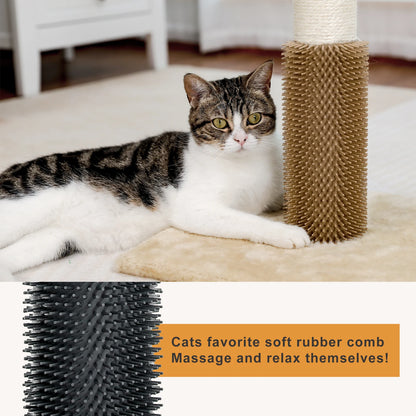 Small Cat Scratching Post with Fluffy Balls