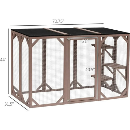 Outdoor Cat Cage with Platforms