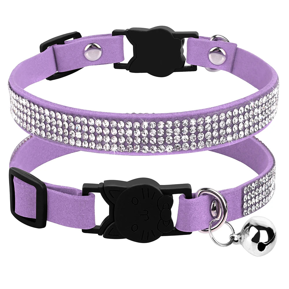 Rhinestone Cats Collars with Bell