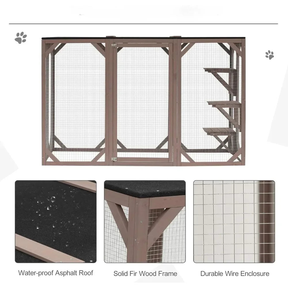 Outdoor Cat Cage with Platforms