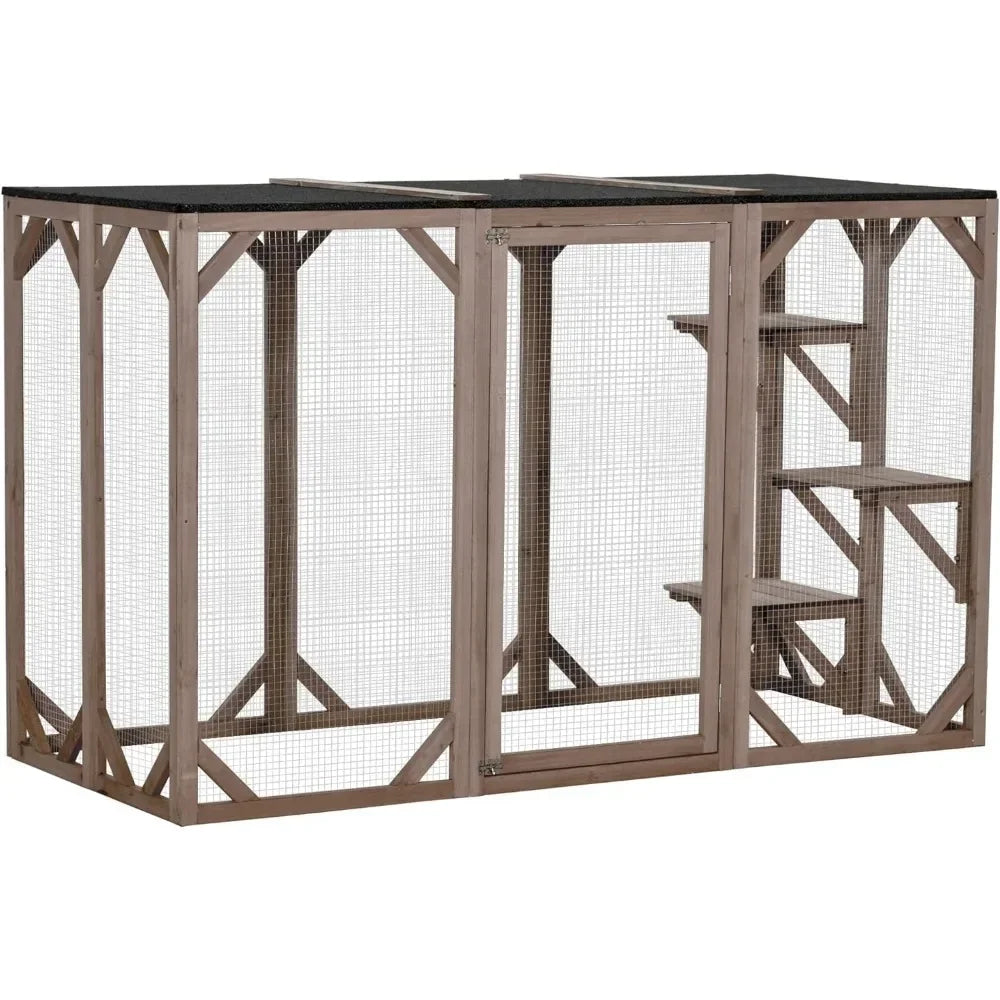 Outdoor Cat Cage with Platforms