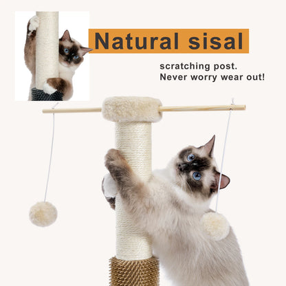 Small Cat Scratching Post with Fluffy Balls