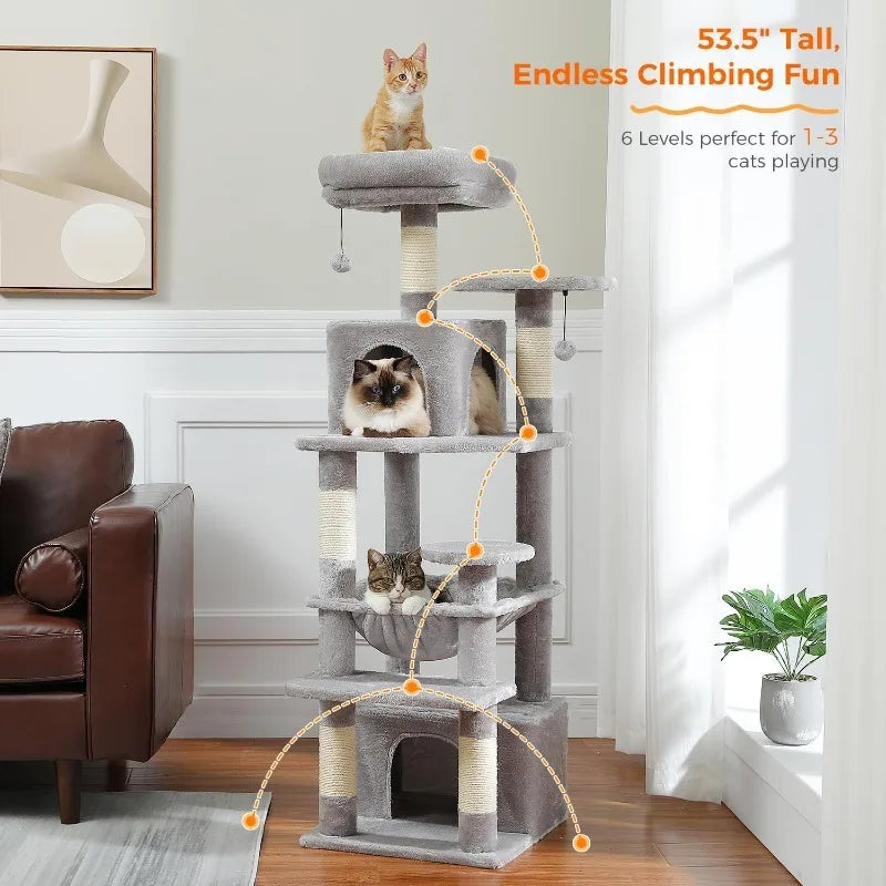 Tall Cat Tower with Hammocks