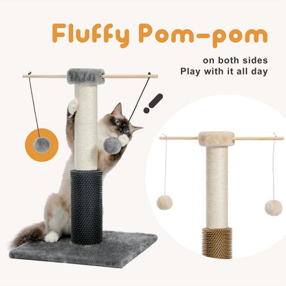 Small Cat Scratching Post with Fluffy Balls