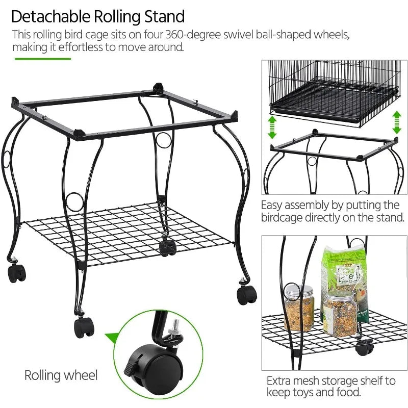 Rolling Dome Open Top Bird Cage