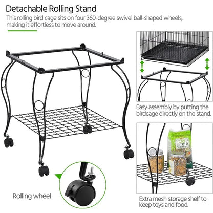 Rolling Dome Open Top Bird Cage