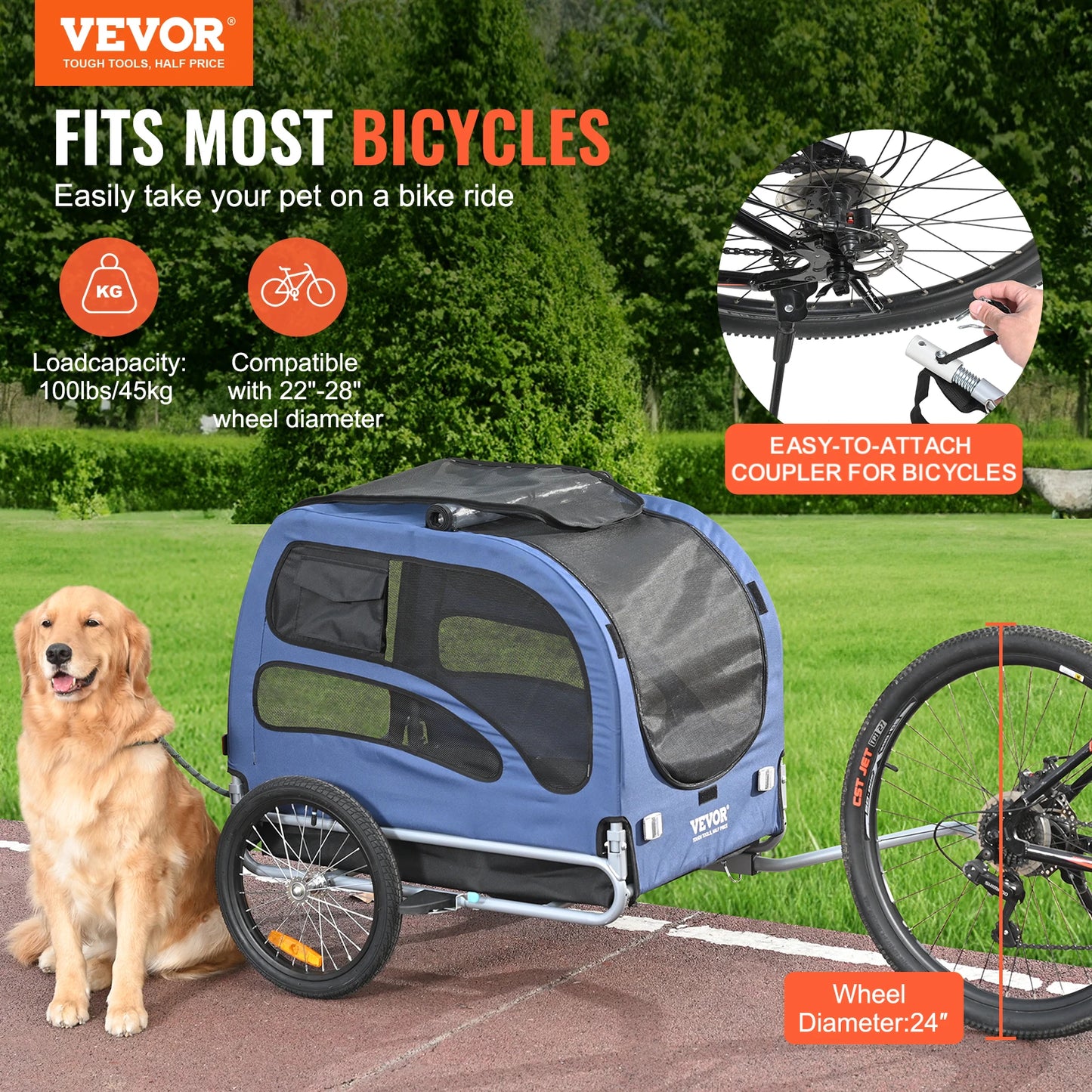 Collapsible Dog Bike Trailer