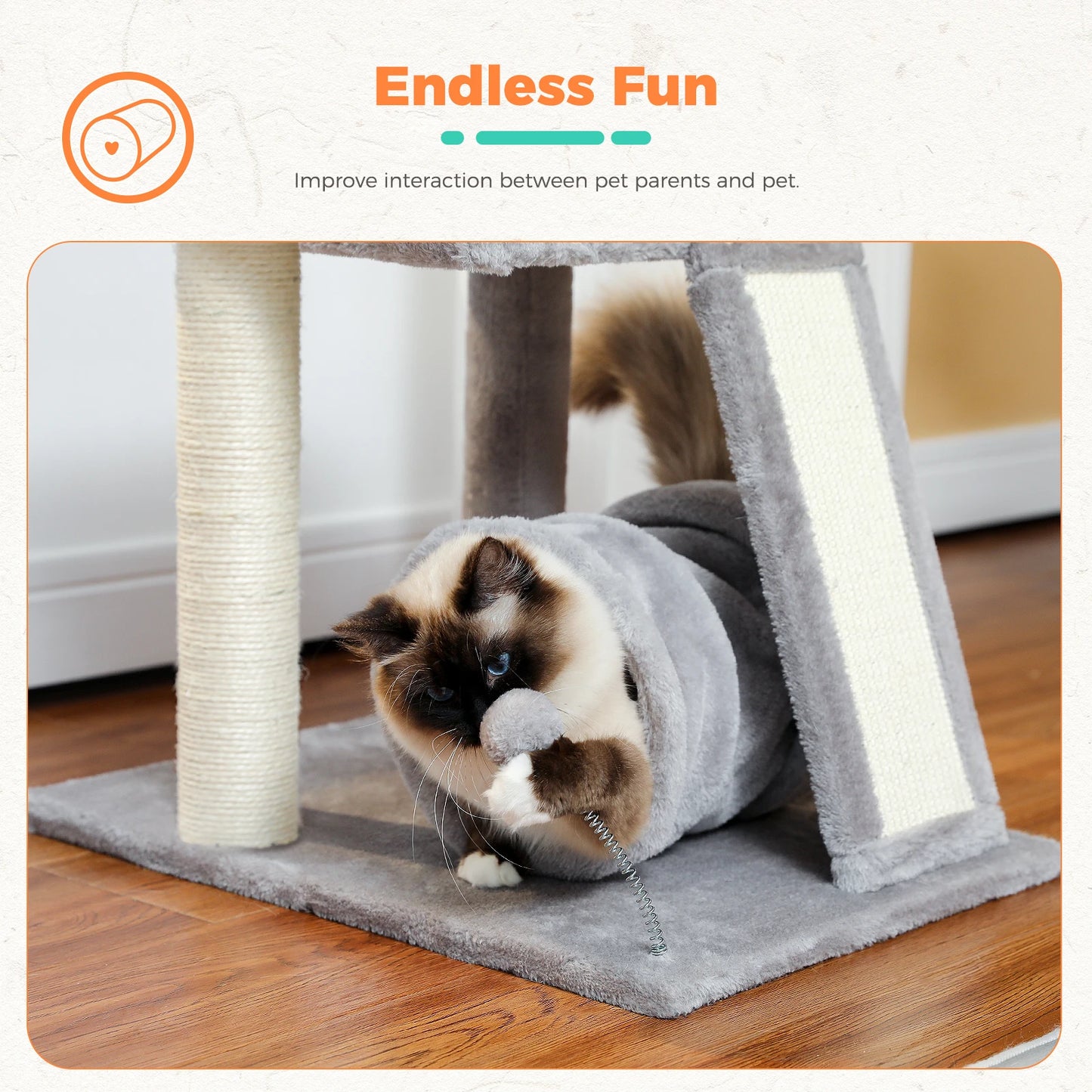 Small Cat Tree with Play Tunnel