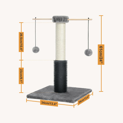 Small Cat Scratching Post with Fluffy Balls