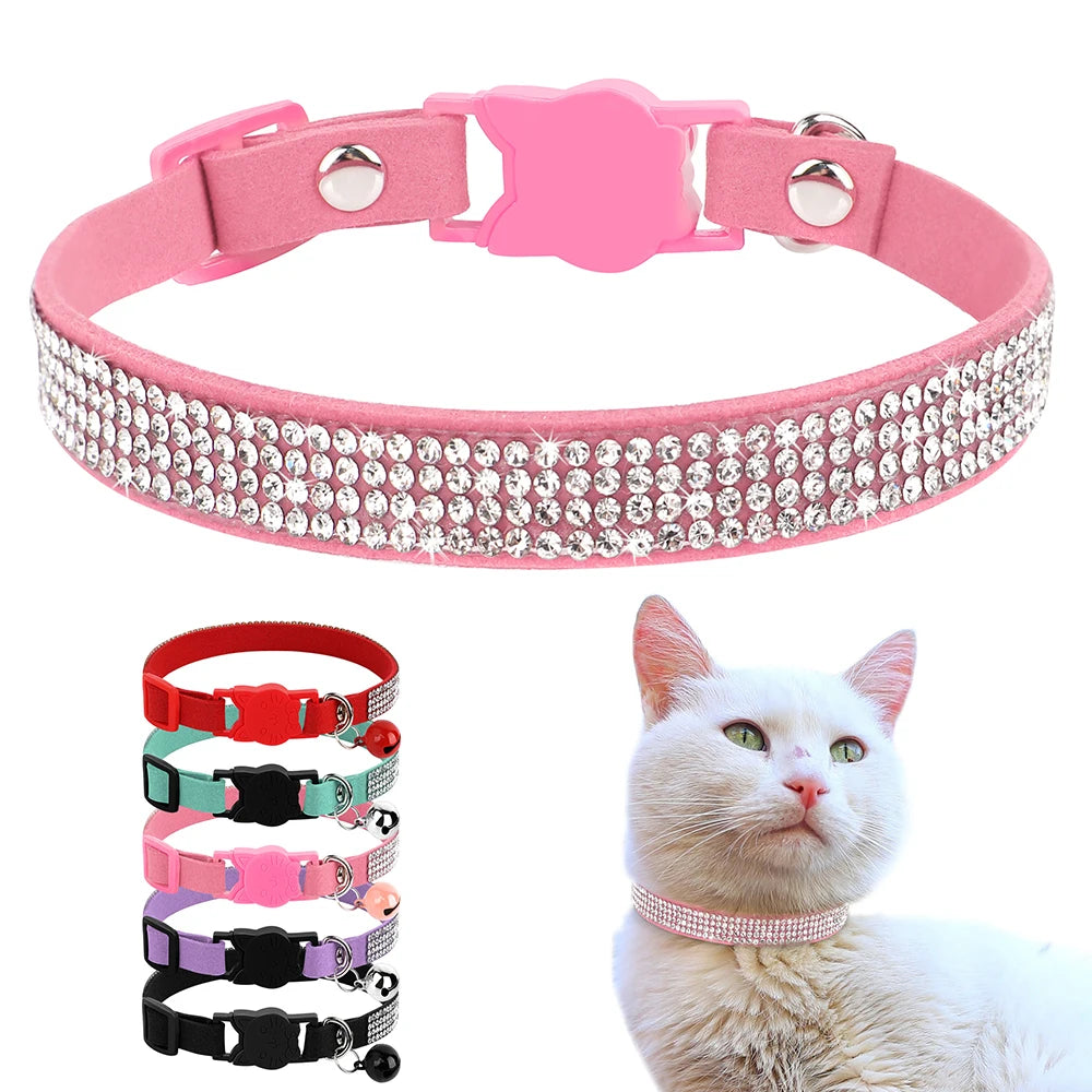 Rhinestone Cats Collars with Bell