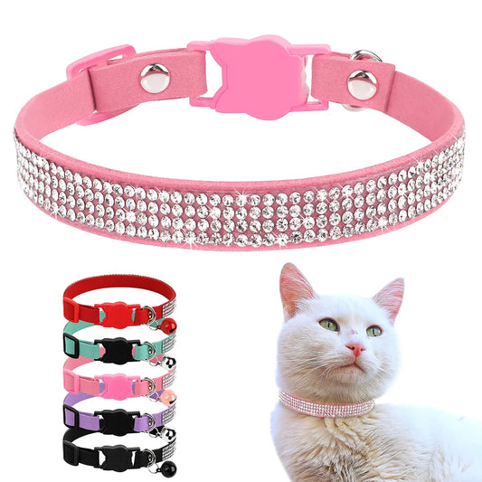 Rhinestone Cats Collars with Bell