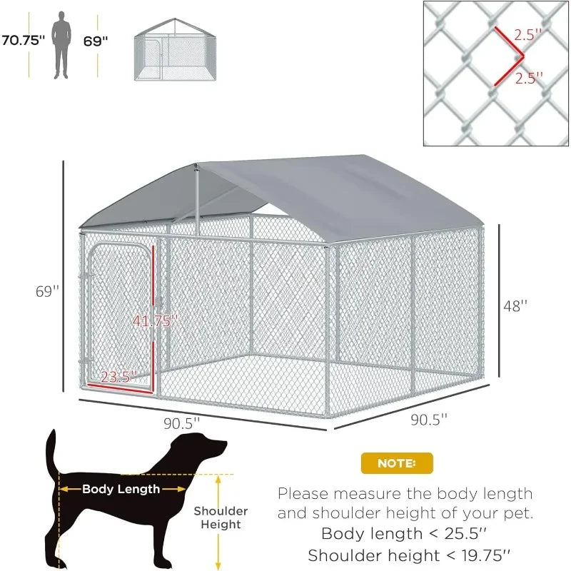 Large Dog Kennel with Waterproof Cover