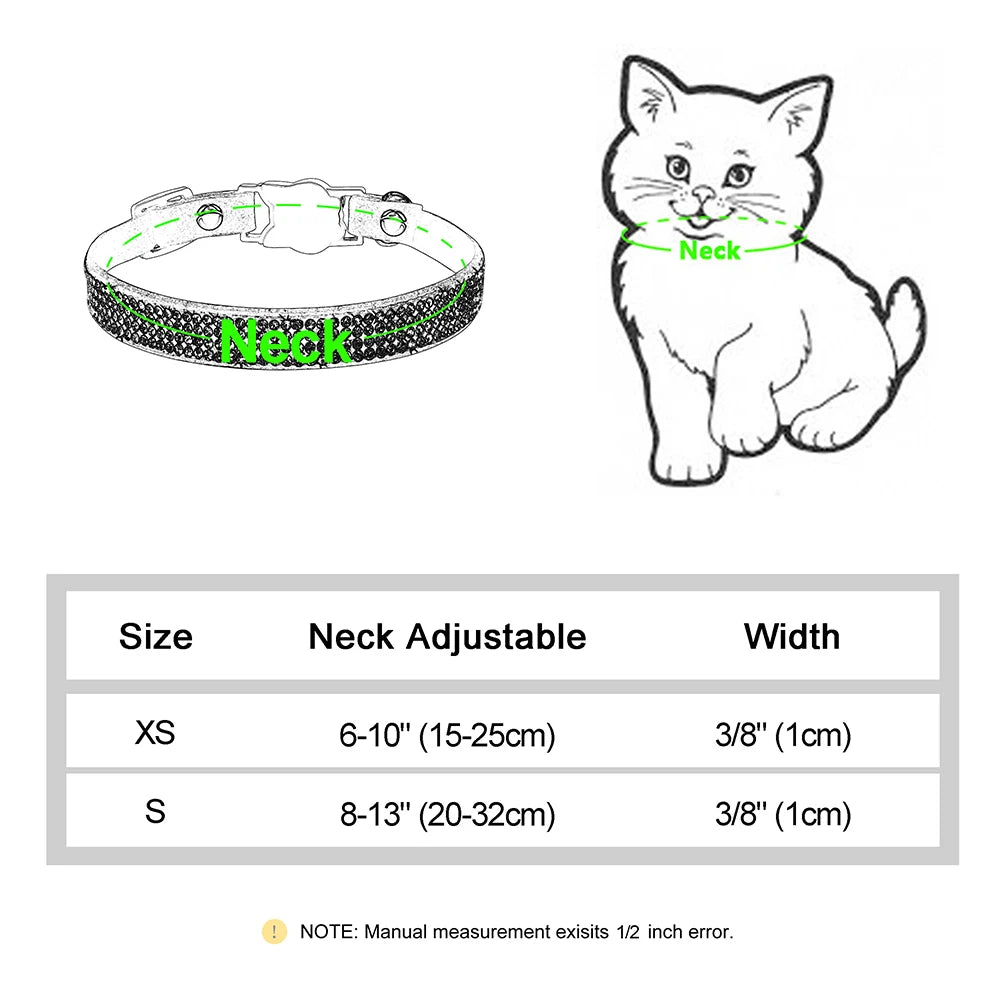 Rhinestone Cats Collars with Bell