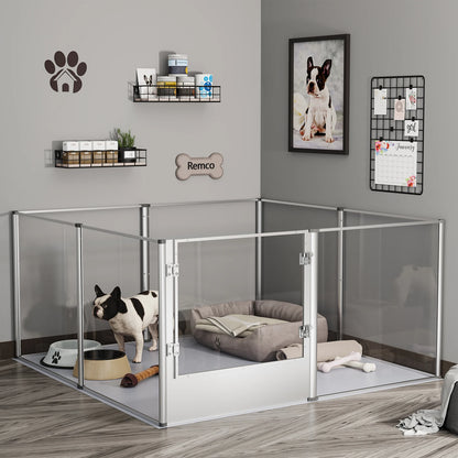 Acrylic Dog Playpen with Waterproof Pad