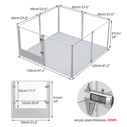 Acrylic Dog Playpen with Waterproof Pad